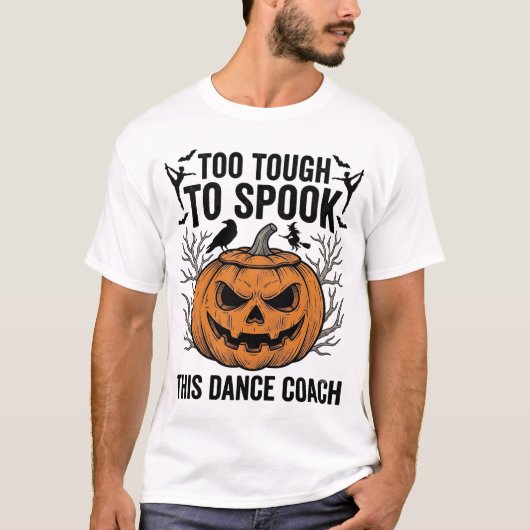 ダンス教師ハロウィンカボチャの彫刻Tシャツデザイン Tシャツ (正面)