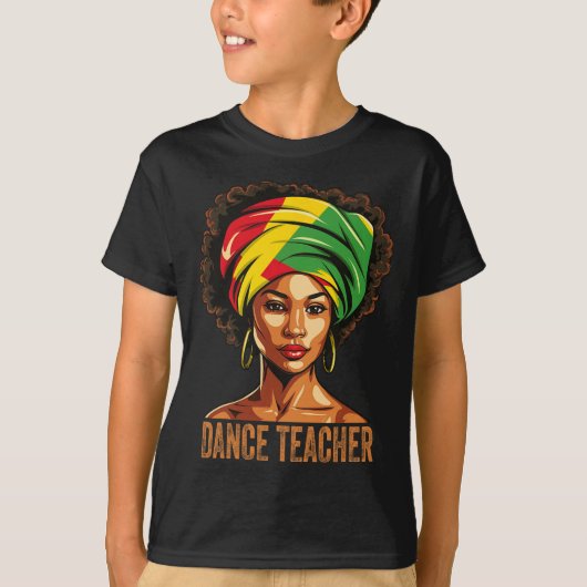 ダンス教師 アフロ アフリカ系アメリカ人 黒人の歴史 Tシャツ (正面)