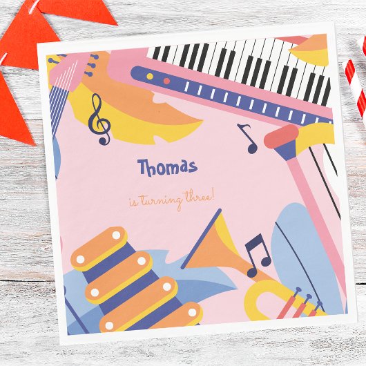 ダンス歌と遊子供の誕生日 スタンダードランチョンナプキン