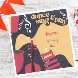 ダンス歌と遊子供の誕生日 スタンダードランチョンナプキン