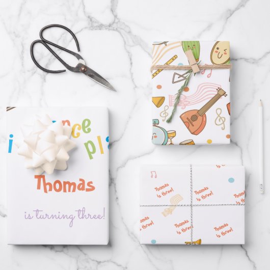 ダンス歌と遊子供の誕生日 ラッピングペーパーシート (正面)