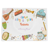 ダンス歌と遊子供の誕生日 ラージペーパーバッグ (正面)