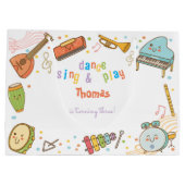 ダンス歌と遊子供の誕生日 ラージペーパーバッグ (裏面)