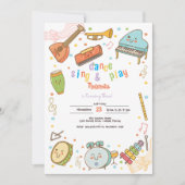 ダンス歌と遊子供の誕生日 招待状 (正面)