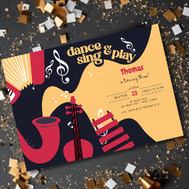 ダンス歌と遊子供の誕生日 招待状
