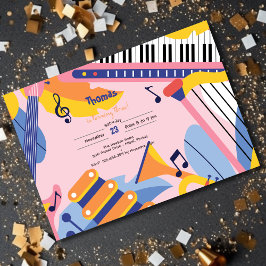 ダンス歌と遊子供の誕生日 招待状