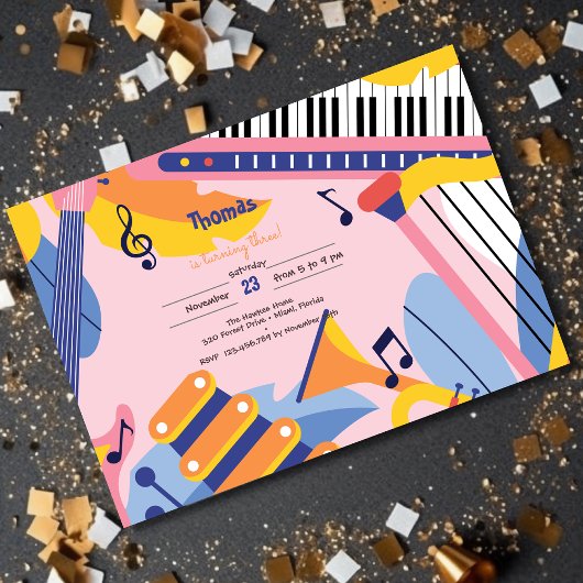 ダンス歌と遊子供の誕生日 招待状