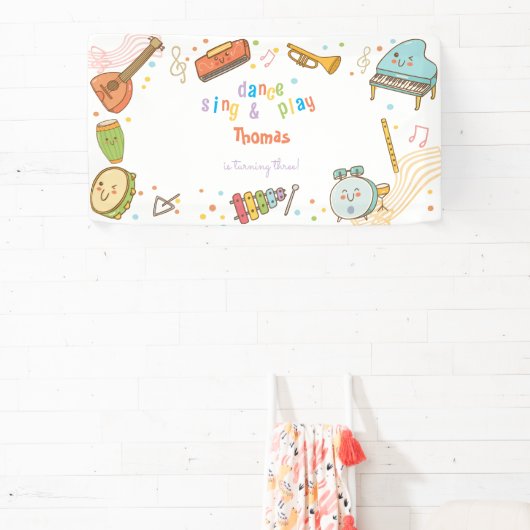 ダンス歌と遊子供の誕生日 横断幕 (インサイチュ)