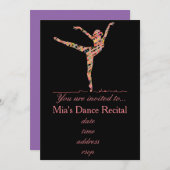 ダンス発表会 バレエまたはモダンダンス 招待状 (正面/裏面)
