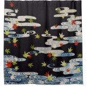 ダンス着物ランニング、の水、落下葉フローラ シャワーカーテン (正面)