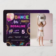 ダンス誕生日フォト招待状