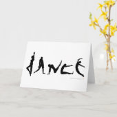 ダンス踊りシルエットグリーティングカード カード (黄色い花)