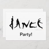ダンス踊りシルエットデザイン 招待状 (正面/裏面)