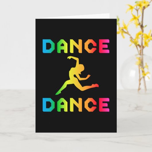 ダンス踊りパーティー音楽スポーツダンサーギフトアイディア カード (黄色い花)