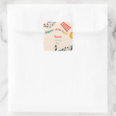 ダンス音楽と遊子供の誕生日 スクエアシール (バッグ)