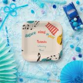 ダンス音楽と遊子供の誕生日 ペーパープレート (パーティー)