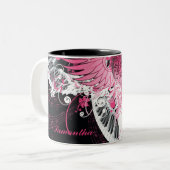 ダンス音楽のディスコの球のガラスコーヒー・マグのコップ ツートーンマグカップ (正面左)