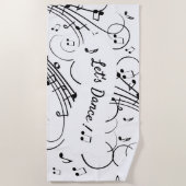 ダンス音楽のノートは ビーチタオル (正面)