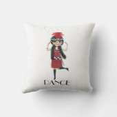 ダンス1920s衣装ビッグアイフラッパーガール クッション (裏面)