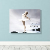 ダンス・アート、白黒、バレエ、自由 キャンバスプリント (インサイチュ (ウッドフロア))