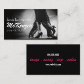 ダンス、インストラクター、スタジオレッスンビジネスカード 名刺 (正面/裏面)