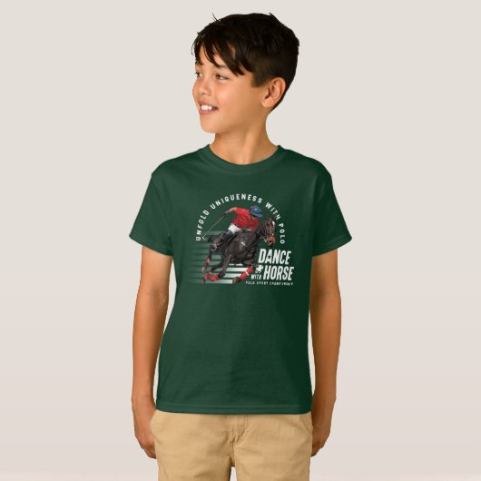 ダンス・ウィズ・ホース(ダークモード)| キッズ Tシャツ (正面フル)