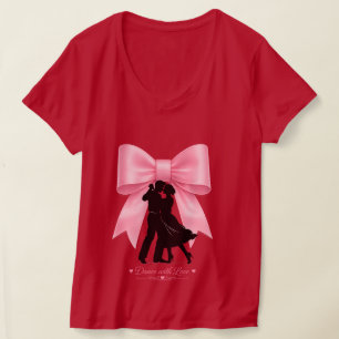 ダンス・ウィズ・ラブ ピンクリボン ロマンティック カップルTシャツ Tシャツ