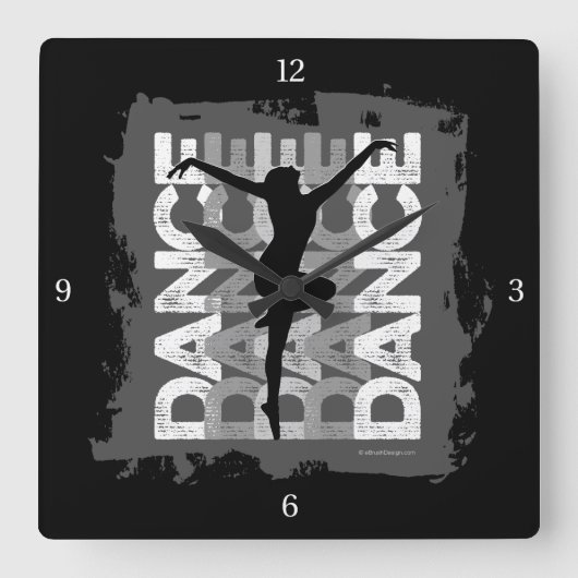 ダンス·エ·レトレス スクエア壁時計 (正面)