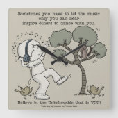 ダンス スクエア壁時計 (正面)