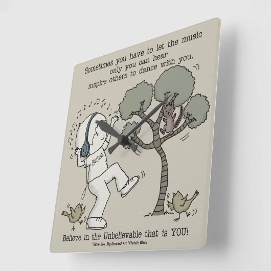 ダンス スクエア壁時計 (傾斜)