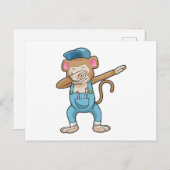 ダンス・ダブで働く猿の整備士 ポストカード (正面/裏面)