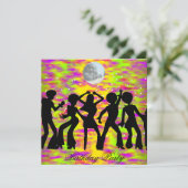 ダンス ディスコ バースデー パーティー 招待状 ティール (スタンド正面)