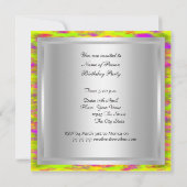 ダンス ディスコ バースデー パーティー 招待状 ティール (裏面)