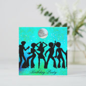 ダンス ディスコ バースデー パーティー 招待状 ティール (スタンド正面)