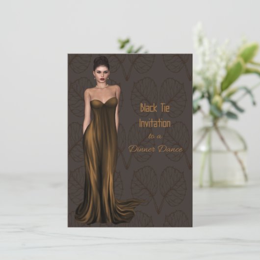 ダンス&ディナー用ブラックタイ招待状 招待状 (スタンド正面)