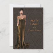 ダンス&ディナー用ブラックタイ招待状 招待状 (正面)