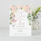 ダンス＆トゥイール| バレリーナの誕生日 | フラワーリーフ 招待状 (スタンド正面)