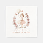 ダンス&トワイルバレリーナバースデーパーティーナプキンズ スタンダードカクテルナプキン (正面)