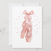 ダンス&トワイルピンクガールバレエシューズ誕生日 招待状 (裏面)