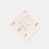 ダンス&トワイルピンクバレリーナバレエ誕生日パーティー スタンダードカクテルナプキン (角)