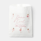 ダンス&トワイルピンクバレリーナバレエ誕生日パーティー フェイバーバッグ (正面)