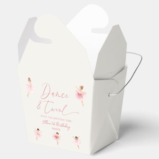 ダンス&トワイルピンクバレリーナバレエ誕生日パーティー フェイバーボックス (オープン)