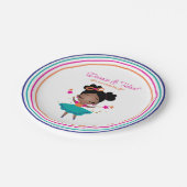 ダンス&トワイル誕生日ガールカラフル ペーパープレート (アングル)