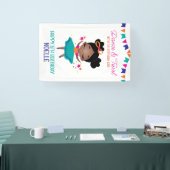 ダンス&トワイル誕生日ガールカラフル 横断幕 (トレードショー)