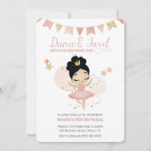 ダンス&トワイル、プリンセスバレリーナ誕生日 招待状 (正面)