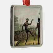 ダンス、ニュー・サウス・ウェールズからの土人は刻みます メタルオーナメント (右)