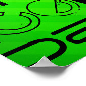 ダンス；ネオングリーンストライプ ポスター (角)