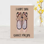 ダンス（バレエ用スリッパ）誕生日カード カード (黄色い花)