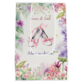 ダンス・バレリーナ誕生日 ミディアムペーパーバッグ (裏面)