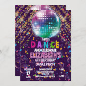 ダンス バースデーパーティー キッズ オーダーメイド 招待状 (正面/裏面)